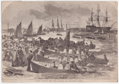 Women leaving 'The Hard,' Portsea, for the Baltic Fleet